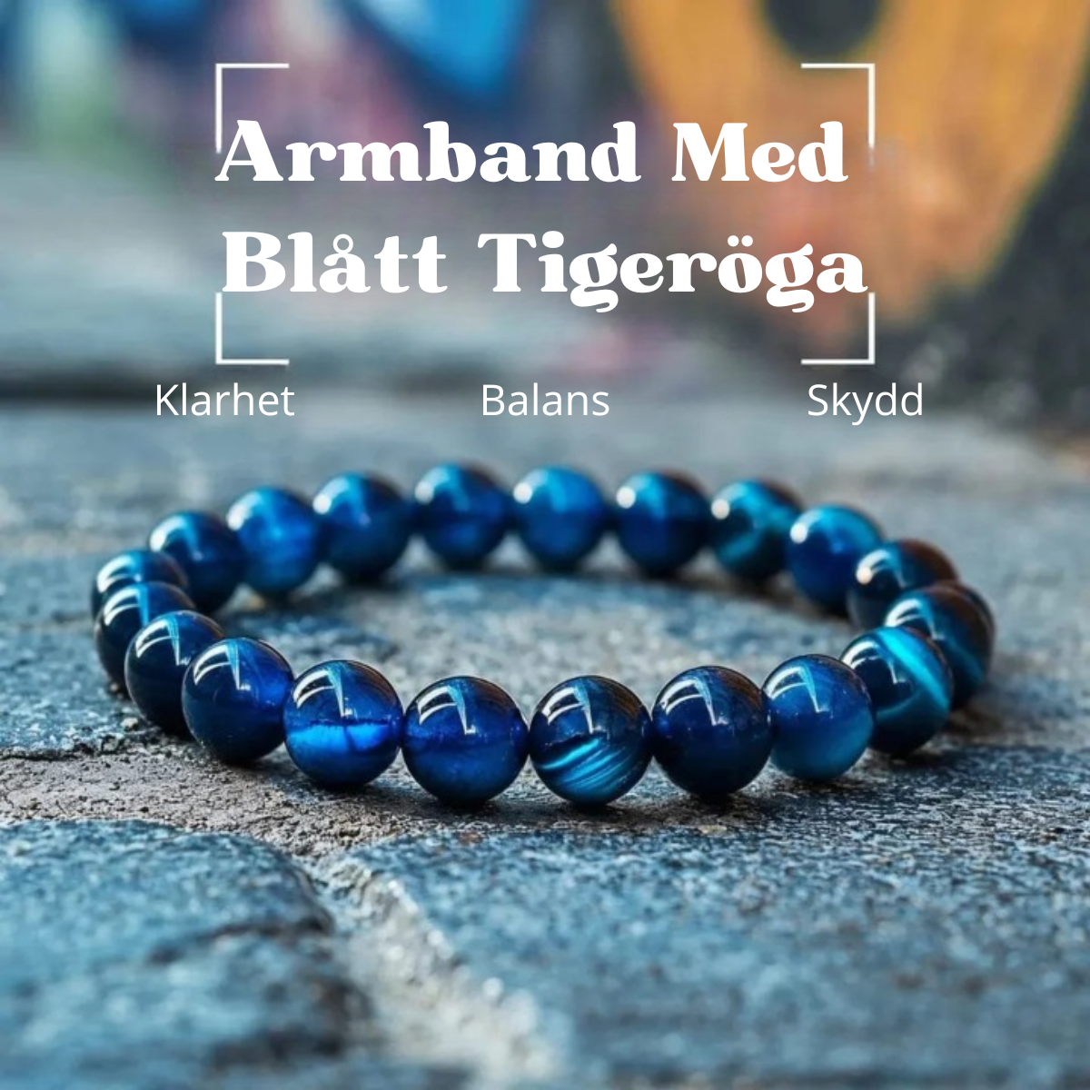 Armband Med Blått Tigeröga